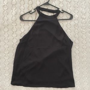 Black open back shirt